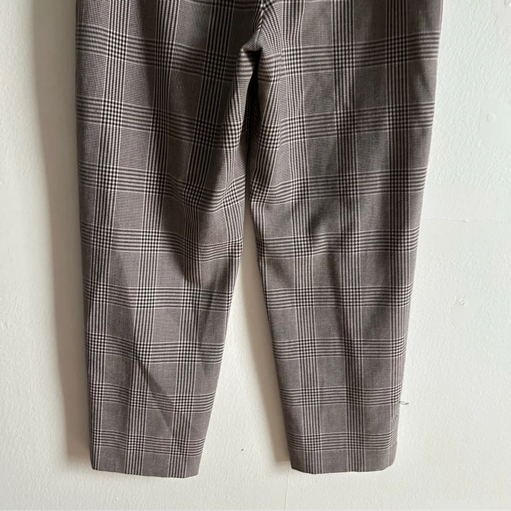 Aritzia Wilfred Sz 6 Tie Front Grey Plaid AcademiA Ankle Tapered Pants - Picture 5 of 13